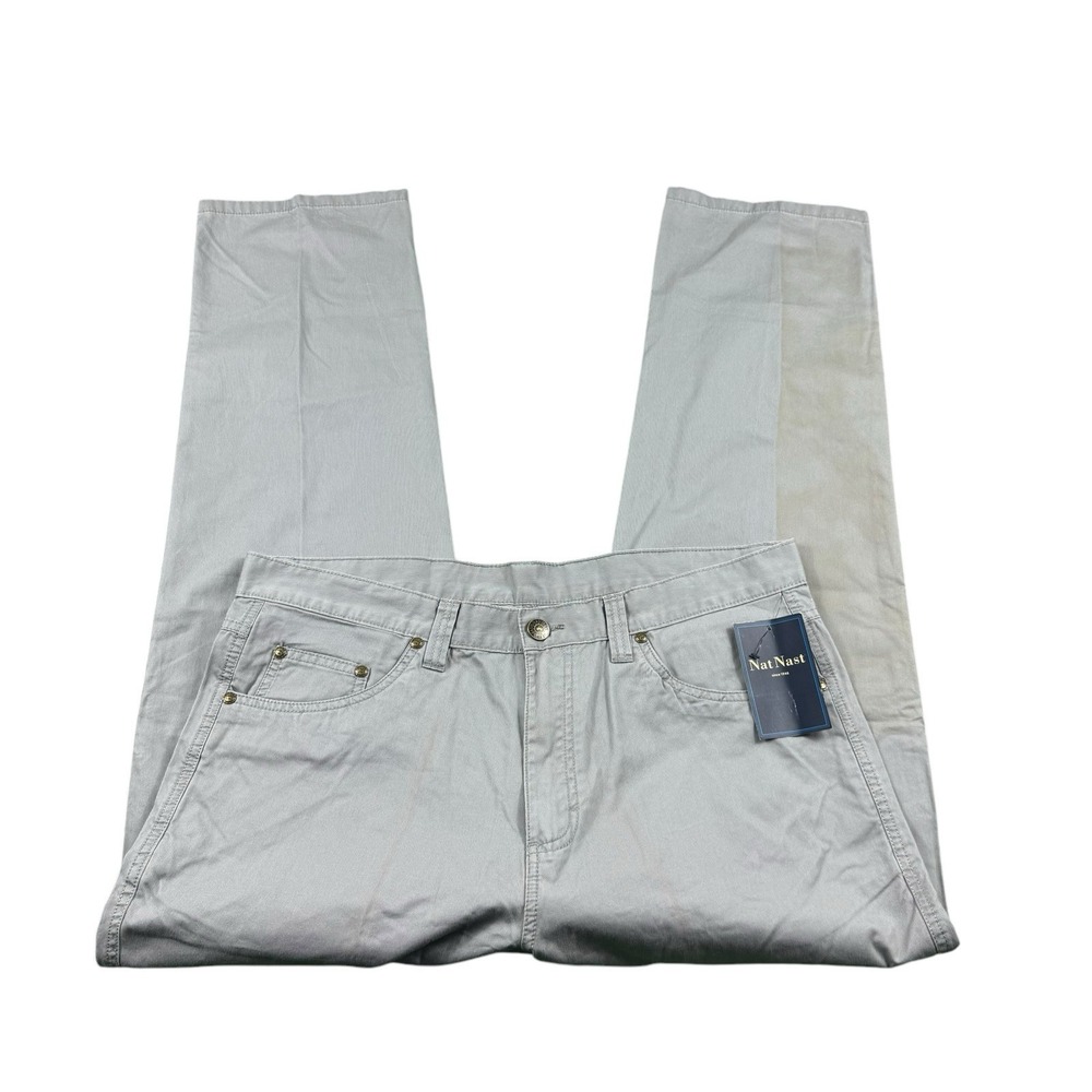 Nat Nast Mens 5 Pocket Cotton Twill Pants Storm Gray 36x30 NWT M036ST1